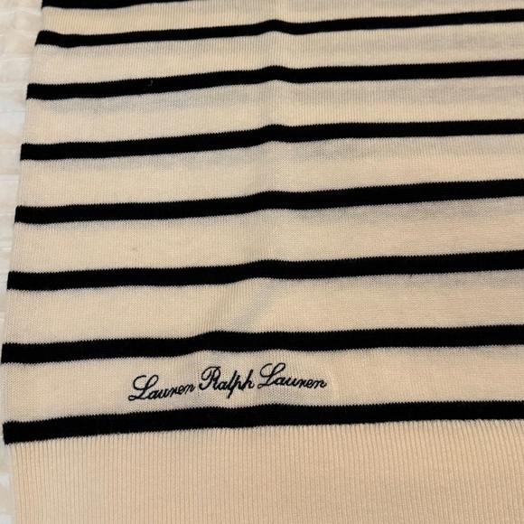 Ralph Lauren Cream and Black Striped Sweater - Picture 10 of 11